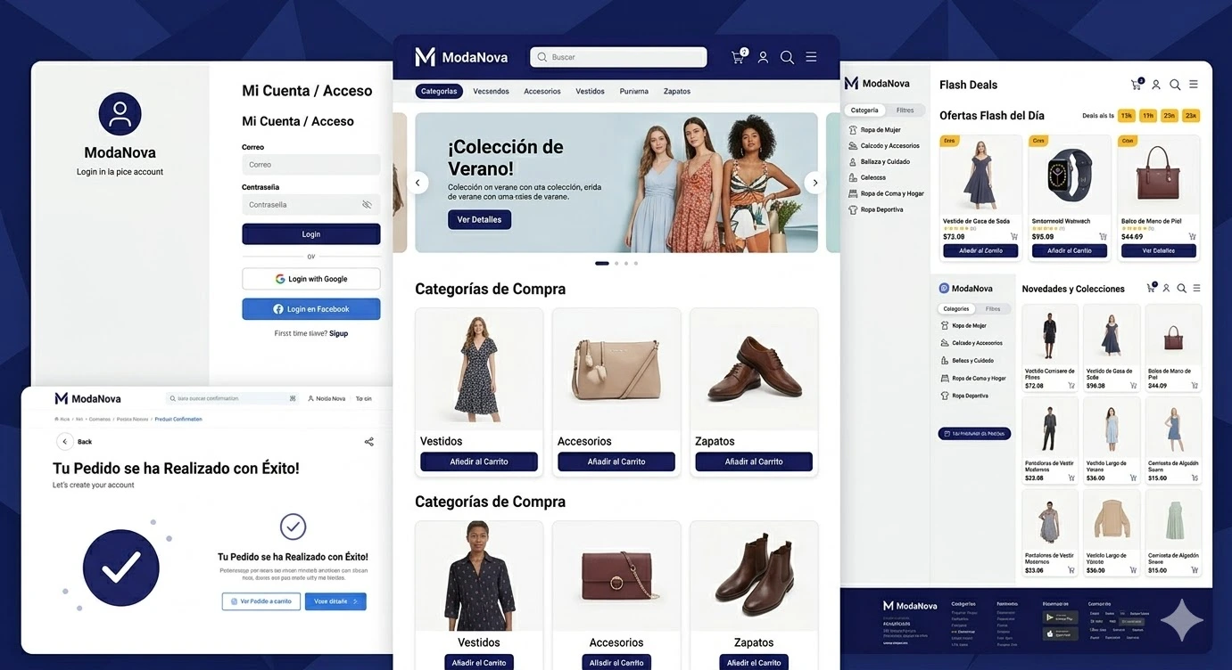Mockup del proyecto de Transformación Digital para Retail de Moda